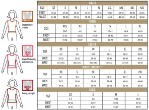 Augusta Size Chart